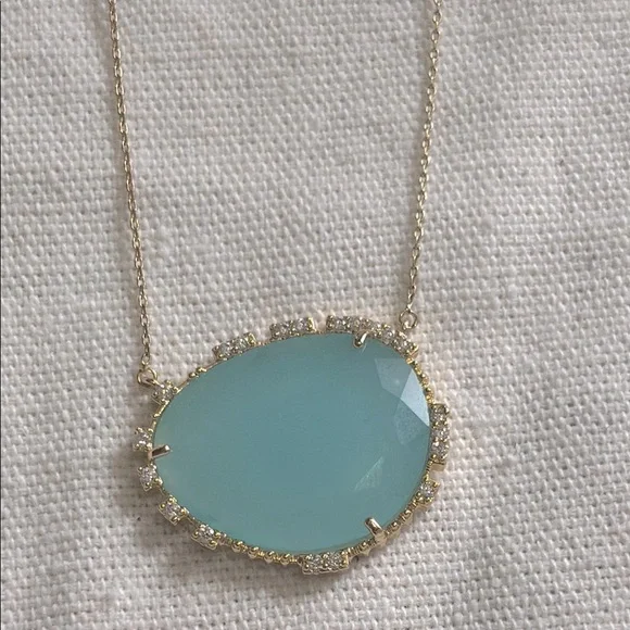 Anthropologie Serefina Blue Gold Crystal Rebirth Necklace - Picture 2 of 6